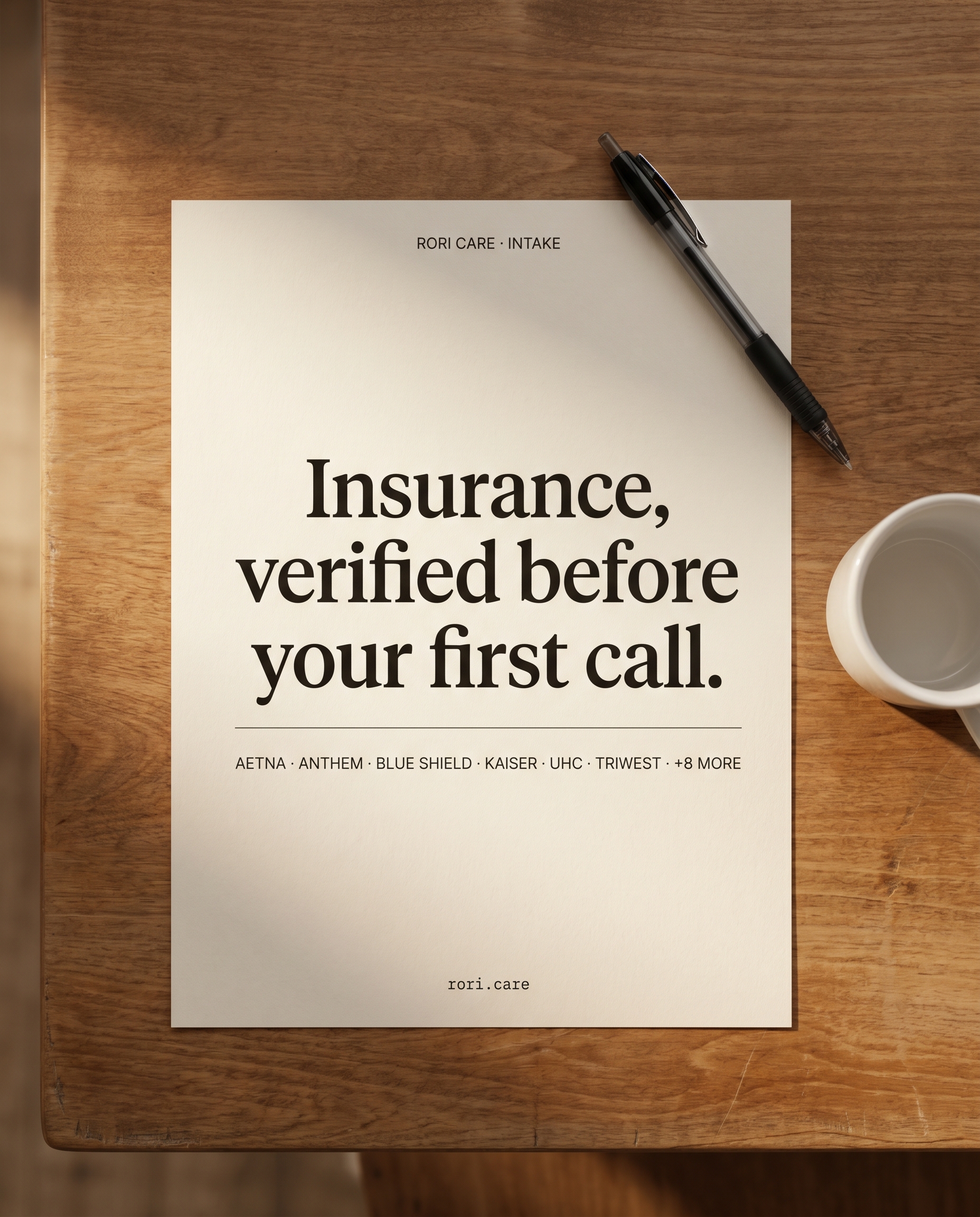 Concept A2 — Insurance, verified before your first call.